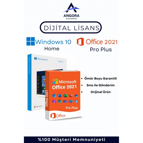 Windows 10 + Office 2021 Pro Plus Dijital Lisans Anahtarı