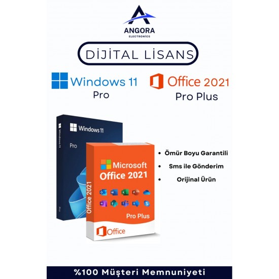 Windows 11 Pro + Office 2021 Pro Dijital Lisans Anahtarları