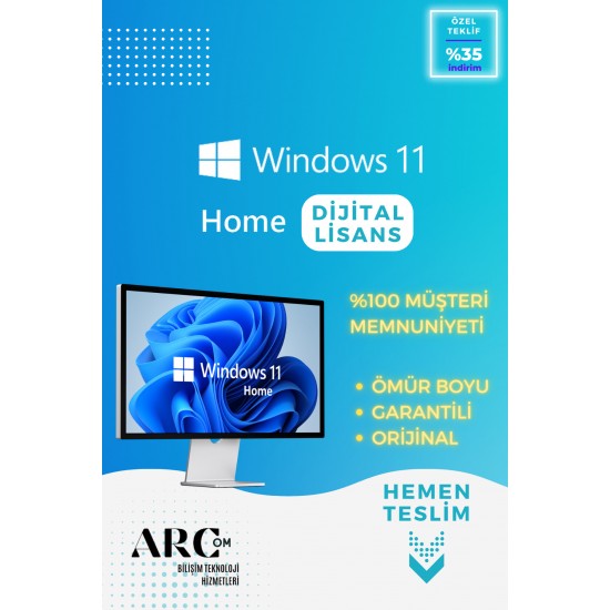 Windows 11 Home OEM Dijital Lisans Anahtarı Windows 11 Ömür Boyu Garantili ESD Key