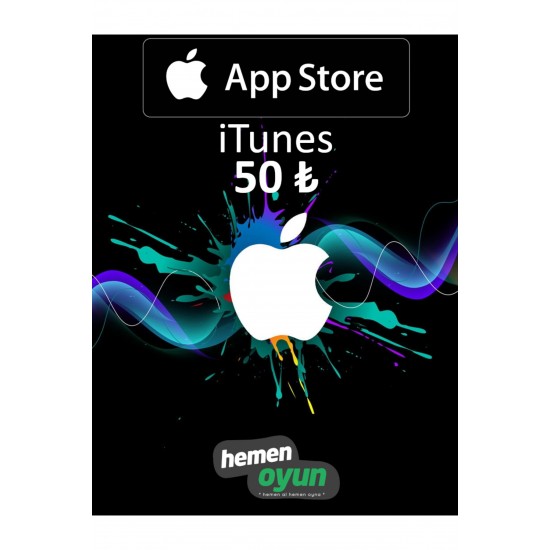 App Store Itunes 50 TL Hediye Kartı Bakiye Ios