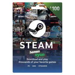 Steam Gift Card 100 USD Dolar Cüzdan Kodu